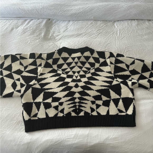 NWT Farm Rio Heart Deco Jacquard Balloon Sleeve Sweater Size L - Picture 5 of 10